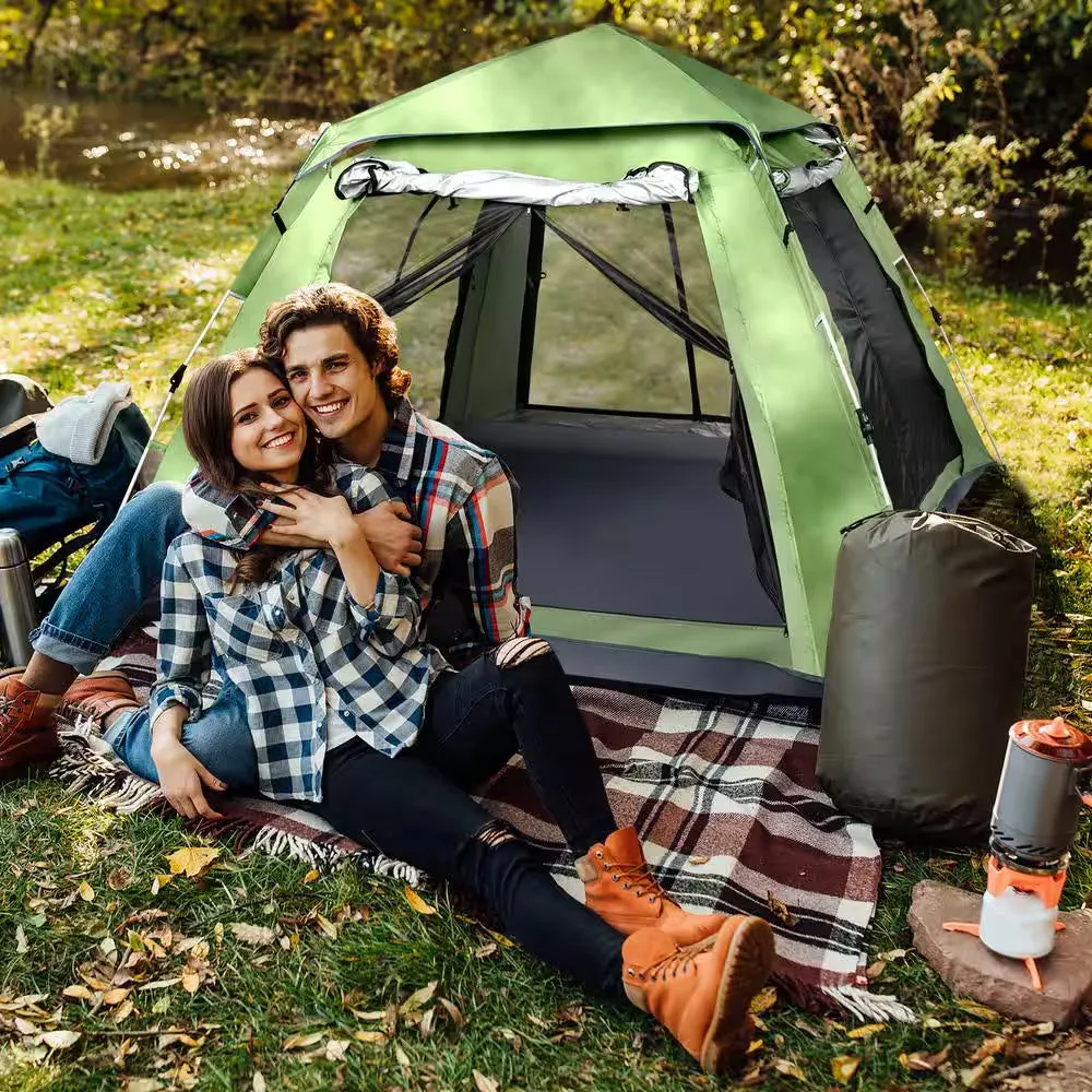 4-Person Pop-Up Camping Tent with Carry Bag