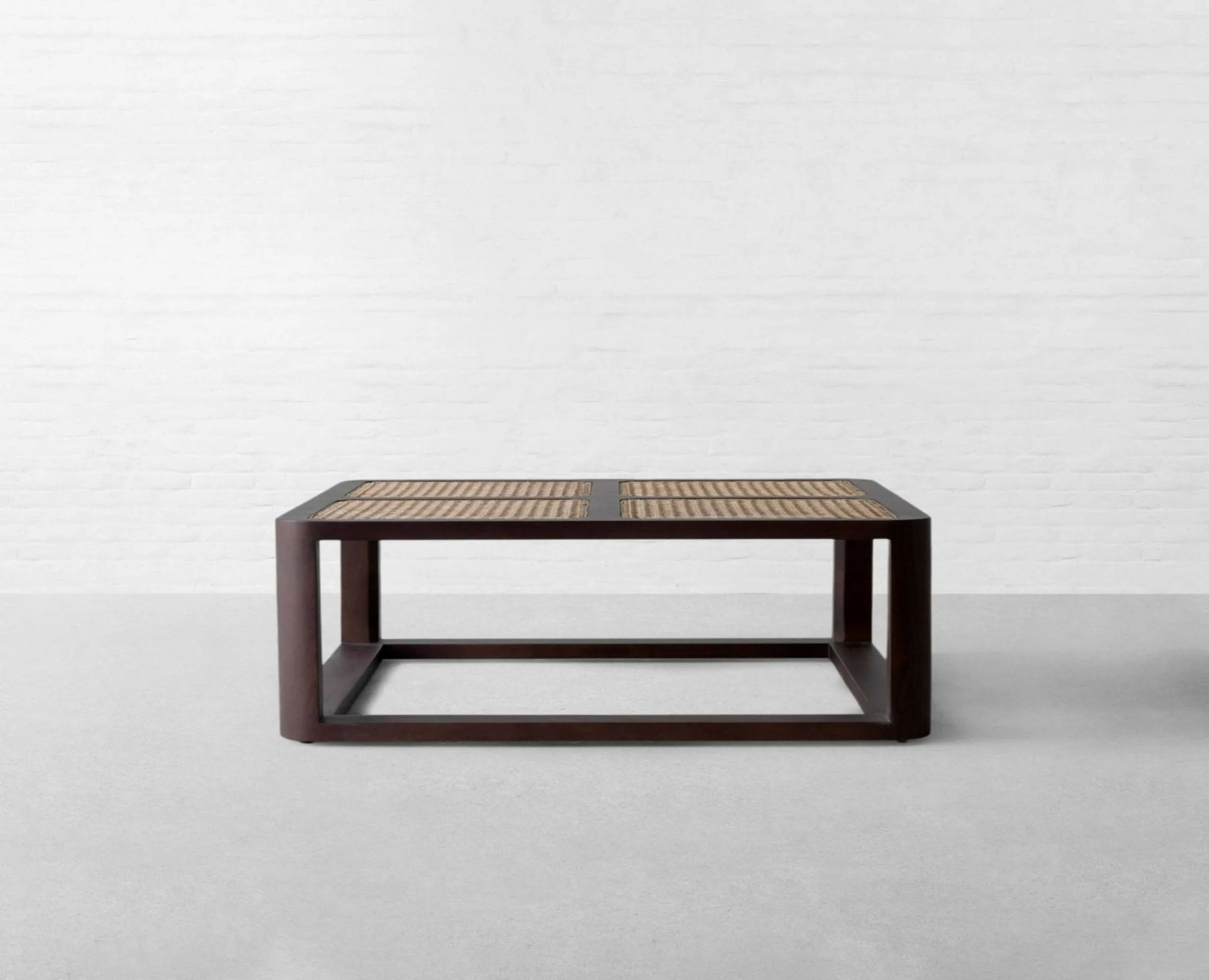 Boston Solid Wood Rattan Coffee Table