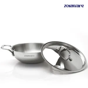 Zoraware Induction Safe Triply Kadhai With Lid - 4700 ML/28 CM